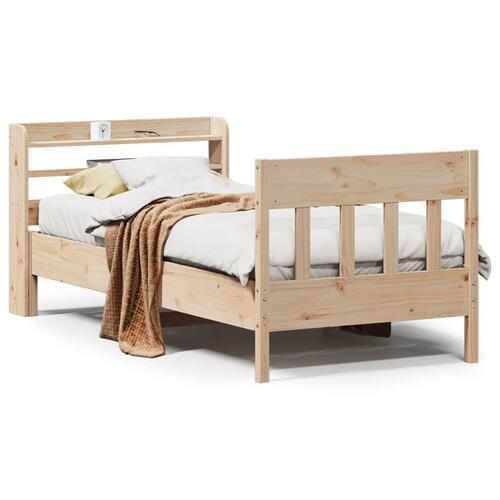 Sengeramme uden madras 75x190 cm massivt fyrretræ
