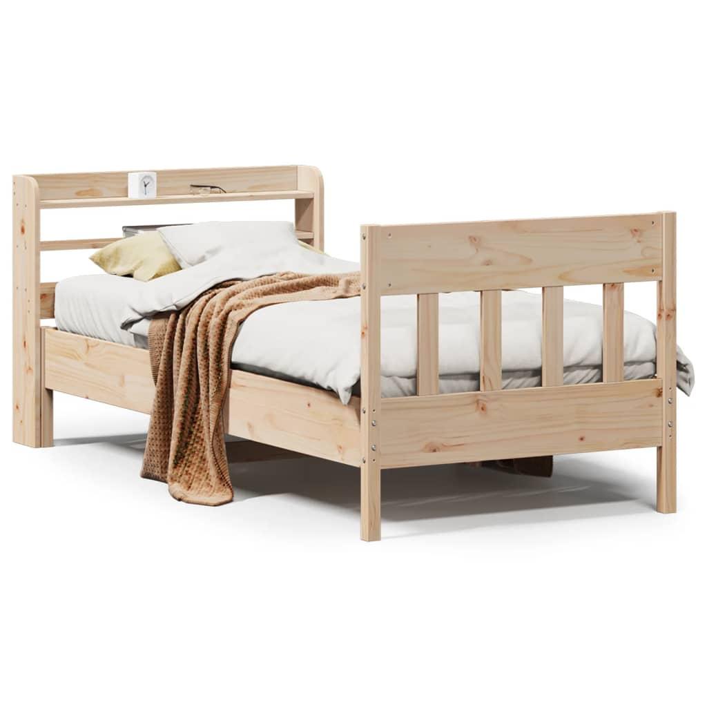 Sengeramme uden madras 75x190 cm massivt fyrretræ