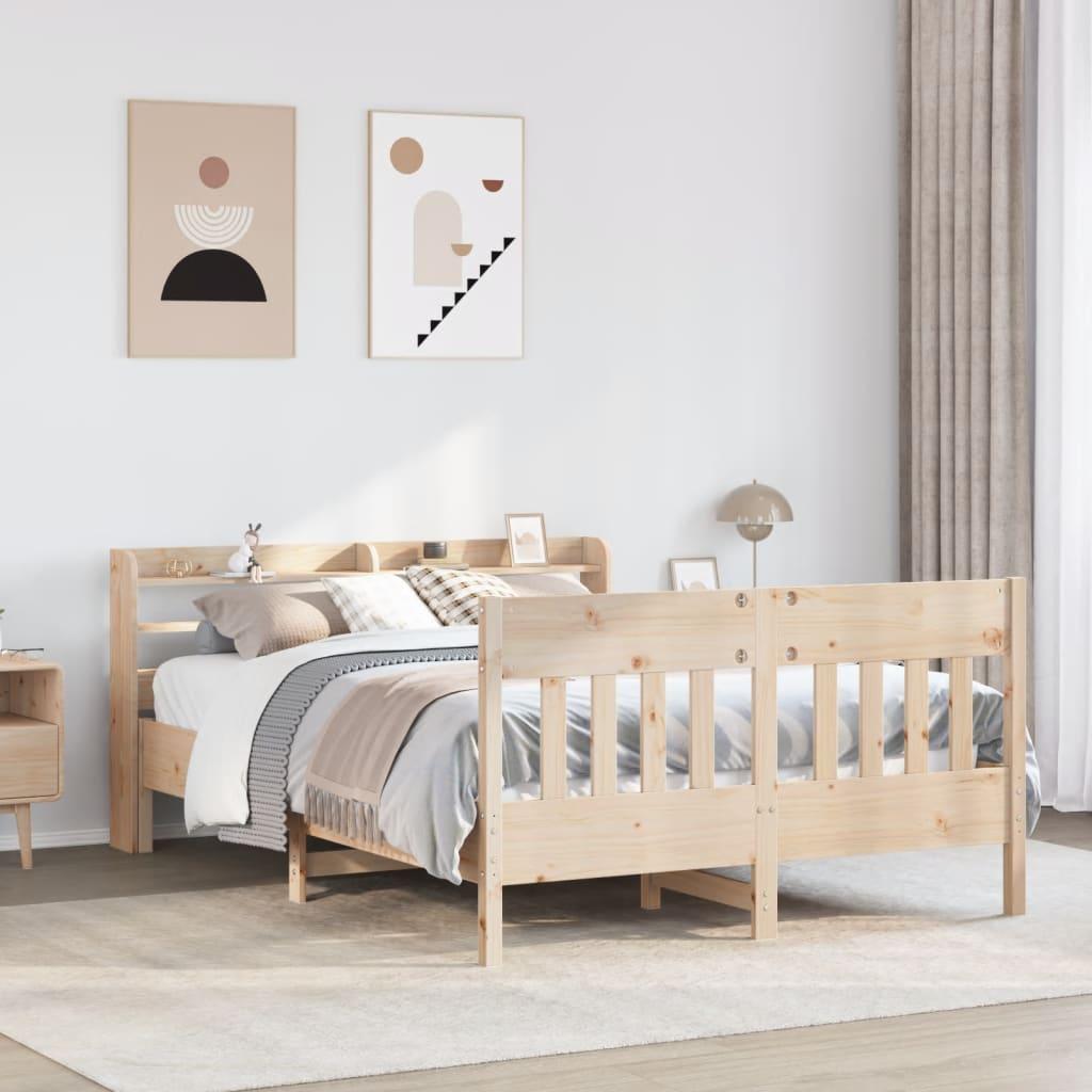 Sengeramme uden madras 140x190 cm massivt fyrretræ