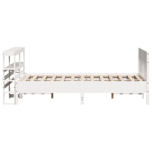 Sengeramme uden madras 140x200 cm massivt fyrretræ hvid