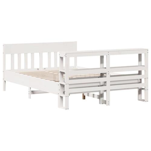 Sengeramme uden madras 140x200 cm massivt fyrretræ hvid