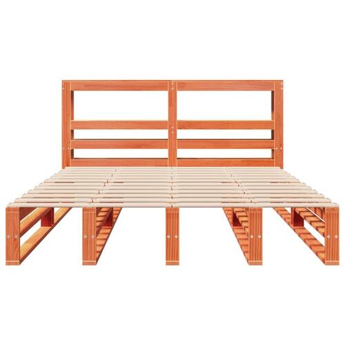 Sengeramme uden madras 150x200 cm massivt fyrretræ gyldenbrun