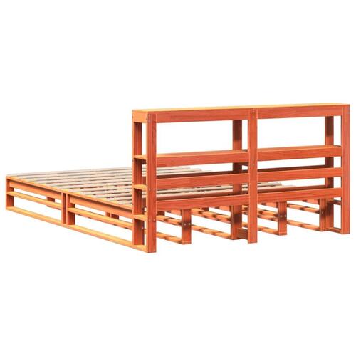 Sengeramme uden madras 150x200 cm massivt fyrretræ gyldenbrun