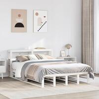 Sengeramme uden madras 160x200 cm massivt fyrretræ hvid