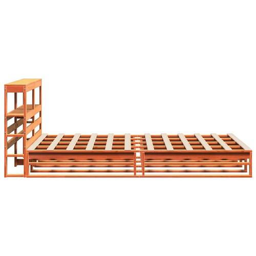 Sengeramme uden madras 135x190 cm massivt fyrretræ brun