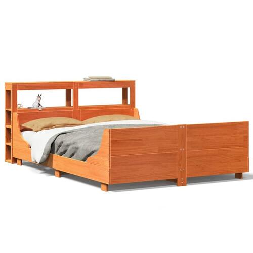Sengeramme uden madras 120x200 cm massivt fyrretræ gyldenbrun