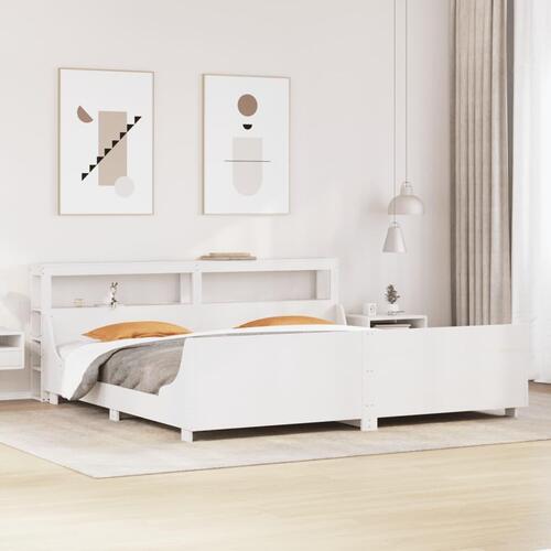 Sengeramme uden madras 180x200 cm massivt fyrretræ hvid