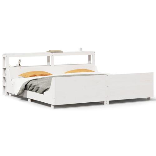 Sengeramme uden madras 180x200 cm massivt fyrretræ hvid
