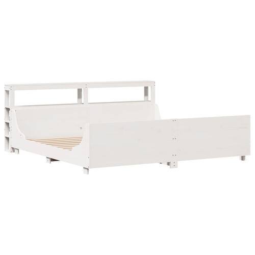 Sengeramme uden madras 180x200 cm massivt fyrretræ hvid