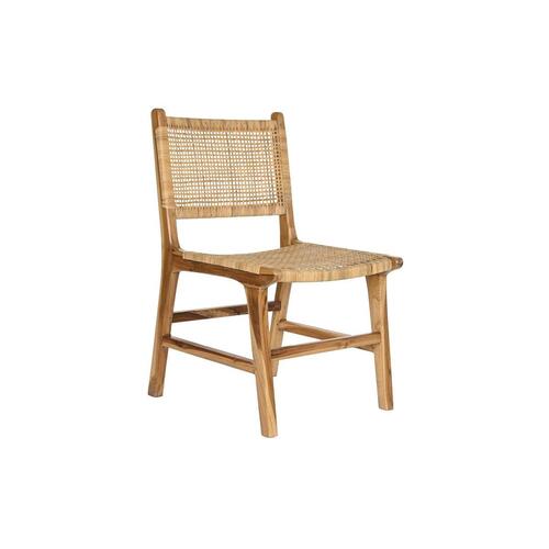 Stol DKD Home Decor 51 x 48 x 86 cm 51 x 54 x 86 cm Natur Teak Lys brun Spanskrør