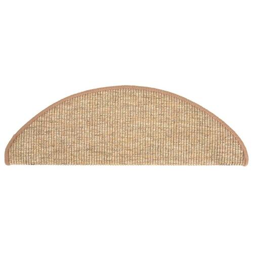 Selvklæbende trappetrinsmåtter 15 stk. 65x21x4 cm lysebrun