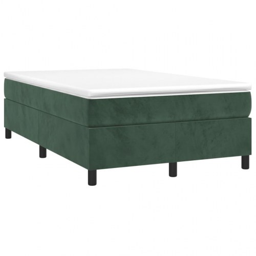 Boxspring sengeramme i fløjl - mørkegrøn 120 × 200 cm