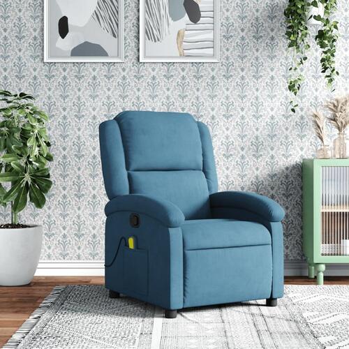 Massagestol velour blå