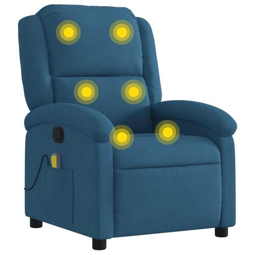 Massagestol velour blå