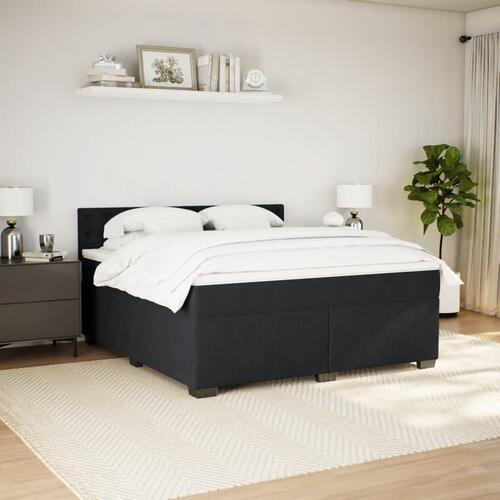 Kontinentalseng med madras 180x200 cm fløjl sort