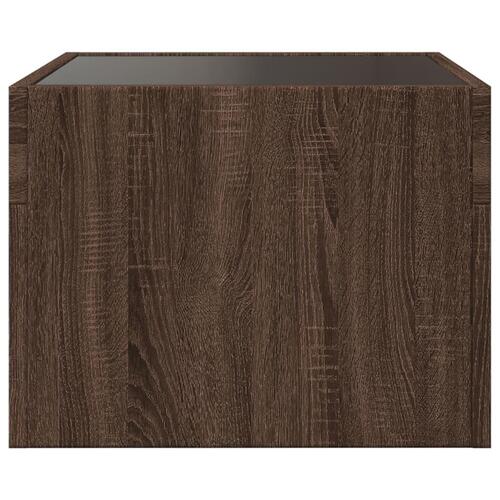 Sofabord med Infinity LED-lys 40x40x30 cm brun egetræsfarve