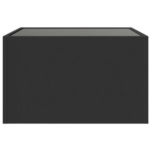 Sofabord med Infinity LED-lys 50x50x30 cm sort