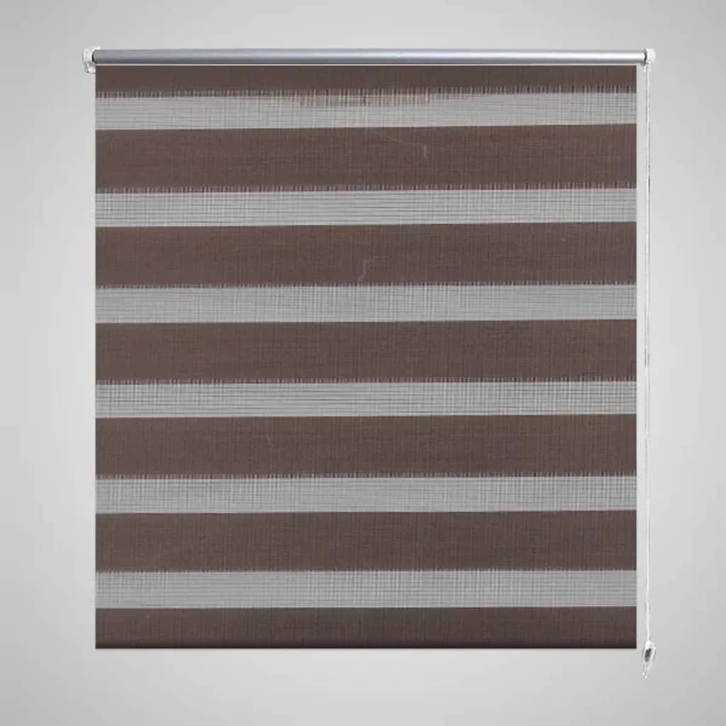 Rullegardin i zebradesign 80 x 175 cm kaffefarvet