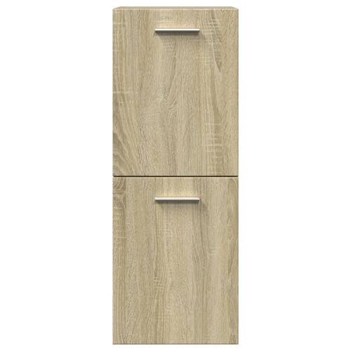 Badeværelsesskab 30x30x80 cm konstrueret træ sonoma-eg