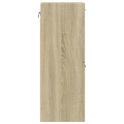 Badeværelsesskab 30x30x80 cm konstrueret træ sonoma-eg