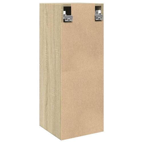 Badeværelsesskab 30x30x80 cm konstrueret træ sonoma-eg