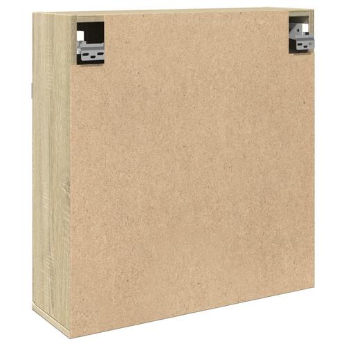 Skab med spejl 64,5x20x66,5 cm konstrueret træ sonoma-eg