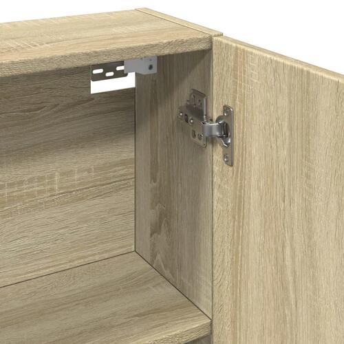 Skab med spejl 64,5x20x66,5 cm konstrueret træ sonoma-eg