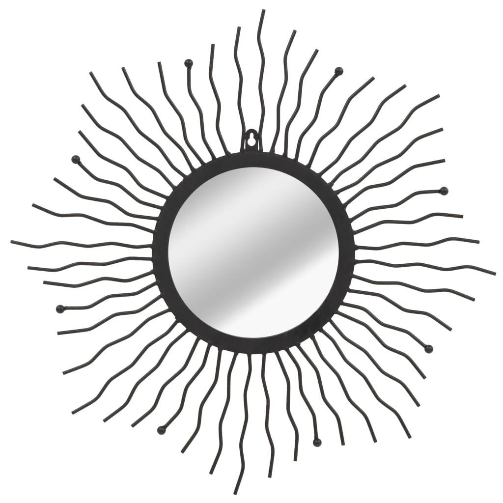Vægspejl sunburst 60 cm sort