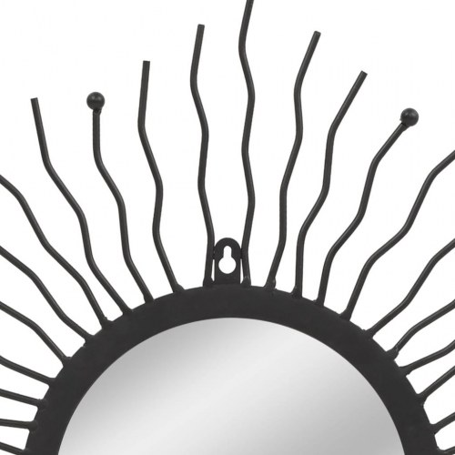 Vægspejl sunburst 60 cm sort