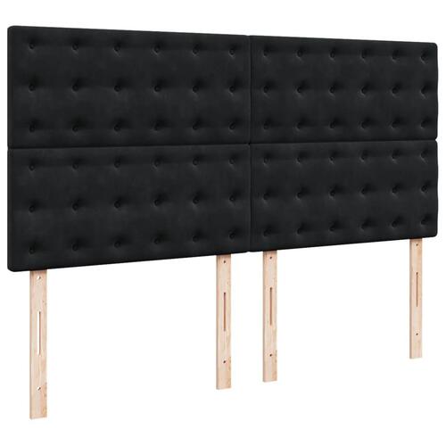 Kontinentalseng med madras 180x200 cm fløjl sort