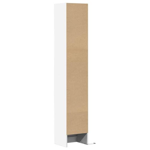 Reol med LED-lys 36x32,5x200 cm konstrueret træ hvid