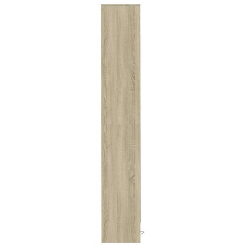 Skab med LED-lys 36x32,5x200 cm konstrueret træ røget eg