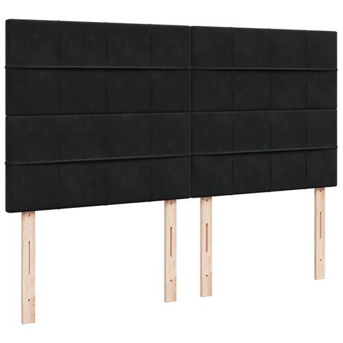 Kontinentalseng med madras 180x200 cm fløjl sort