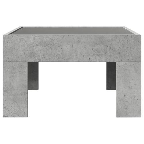 Sofabord med Infinity LED-lys 50x50x30 cm betongrå