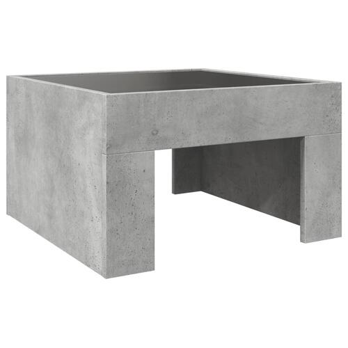 Sofabord med Infinity LED-lys 50x50x30 cm betongrå