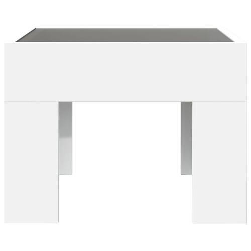 Sofabord med Infinity LED-lys 40x40x30 cm hvid