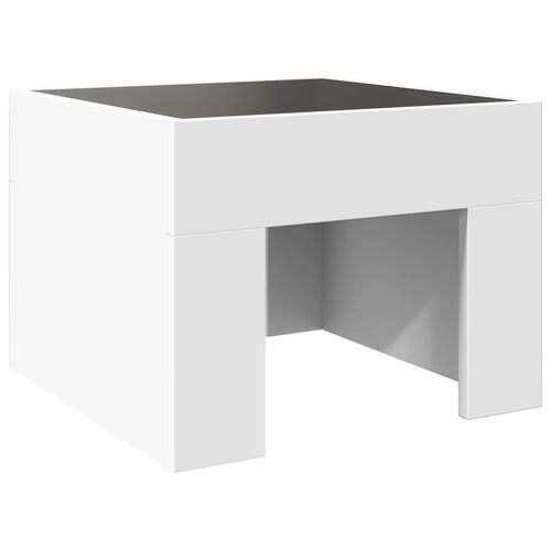 Sofabord med Infinity LED-lys 40x40x30 cm hvid