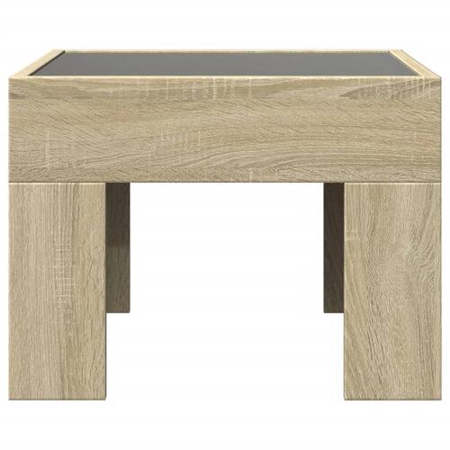 Sofabord med Infinity LED-lys 40x40x30 cm sonoma-eg