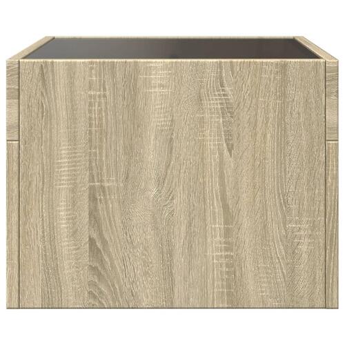 Sofabord med Infinity LED-lys 40x40x30 cm sonoma-eg