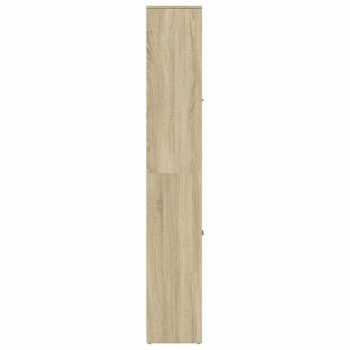 Badeværelsesskab 30x30x183,5 cm konstrueret træ sonoma-eg