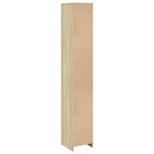 Badeværelsesskab 30x30x183,5 cm konstrueret træ sonoma-eg