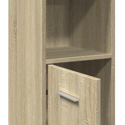 Badeværelsesskab 30x30x183,5 cm konstrueret træ sonoma-eg