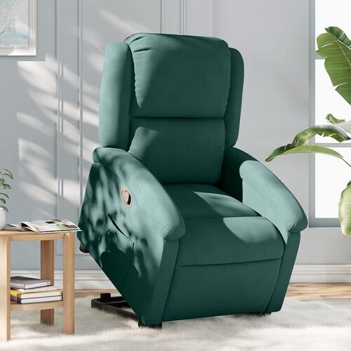 Løftestol velour mørkegrøn