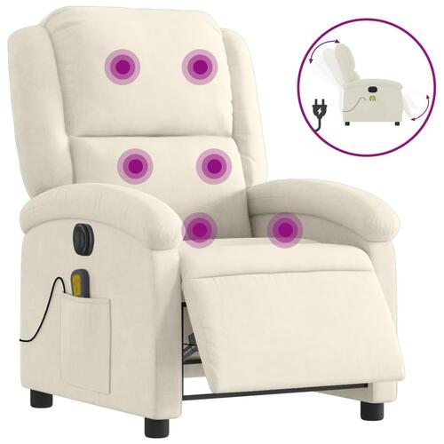 Massagestol velour cremefarvet