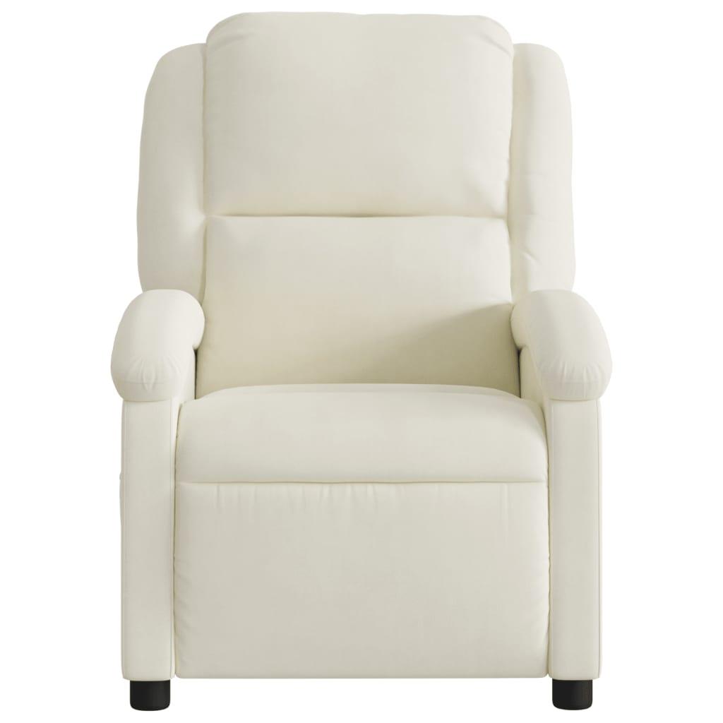 Massagestol velour cremefarvet
