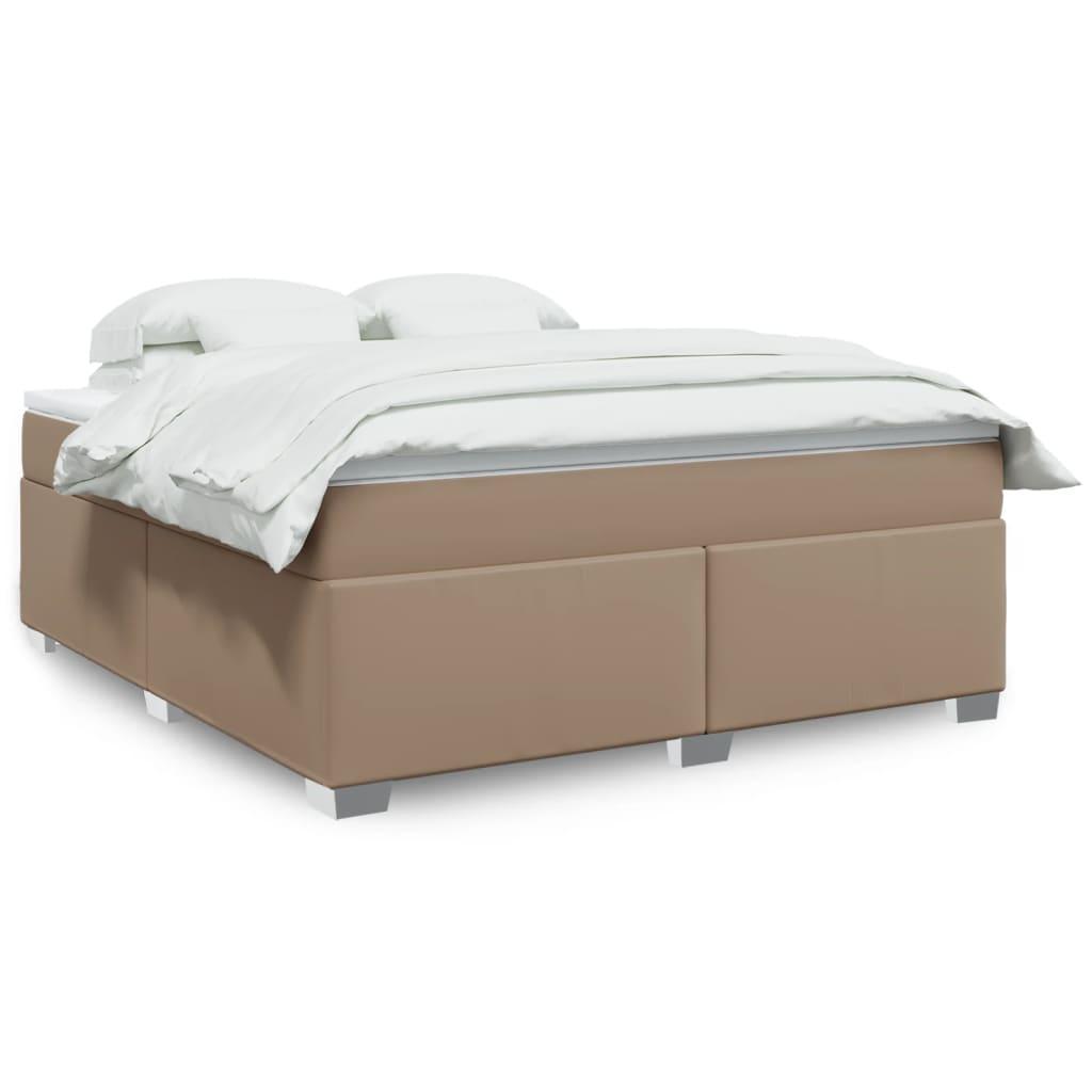 Kontinentalseng 180x200 cm kunstlæder cappuccinofarvet billede