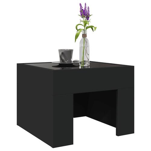 Sofabord med Infinity LED-lys 40x40x30 cm sort
