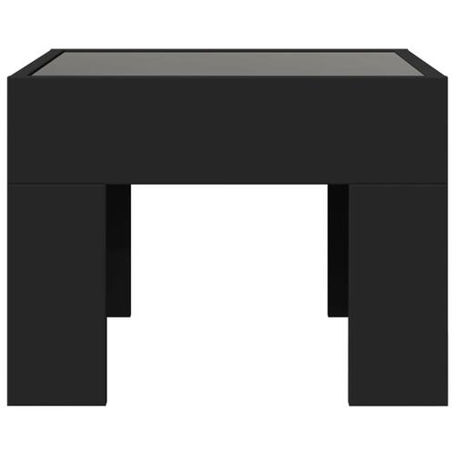 Sofabord med Infinity LED-lys 40x40x30 cm sort