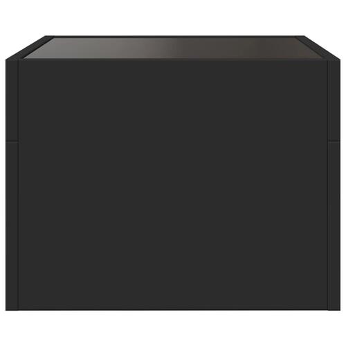 Sofabord med Infinity LED-lys 40x40x30 cm sort