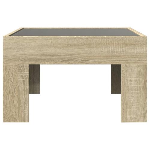 Sofabord med Infinity LED-lys 50x50x30 cm sonoma-eg